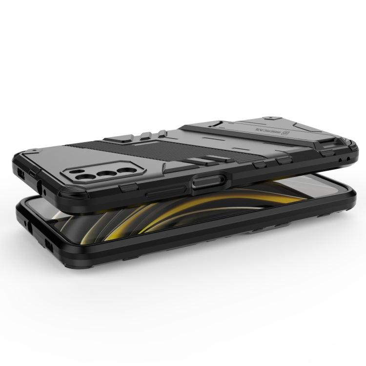 For Xiaomi Poco M3 Punk Armor 2 in 1 PC + TPU Shockproof Case with Invisible Holder(Blue) - Xiaomi Cases by buy2fix | Online Shopping UK | buy2fix