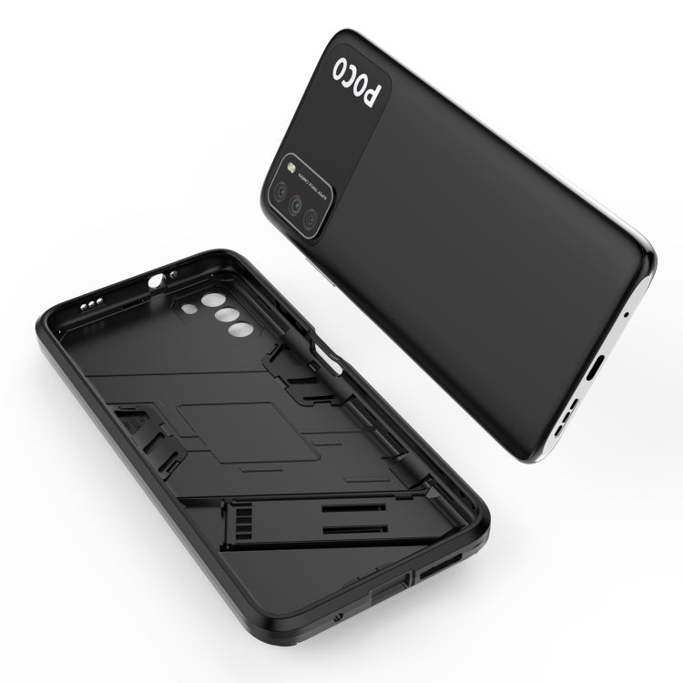 For Xiaomi Poco M3 Punk Armor 2 in 1 PC + TPU Shockproof Case with Invisible Holder(Blue) - Xiaomi Cases by buy2fix | Online Shopping UK | buy2fix