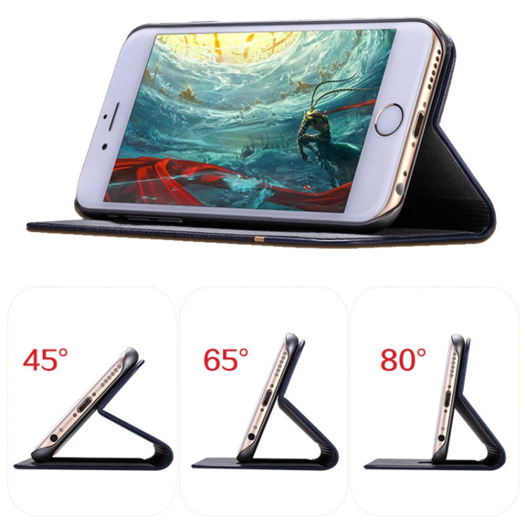 For Motorola Moto G30 Canvas Three-color Stitching Business Horizontal Flip Leather Case with Holder & Card Slot(Blue) by buy2fix