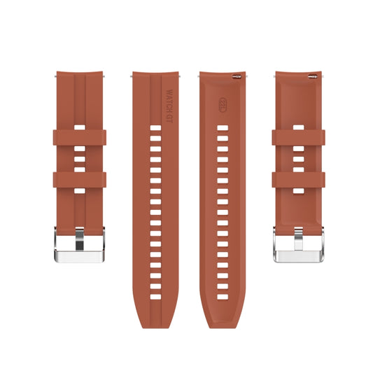 For Amazfit GTR 2e / GTR 2 22mm Silicone Watch Band with Silver Buckle(Cabernet Orange) by buy2fix