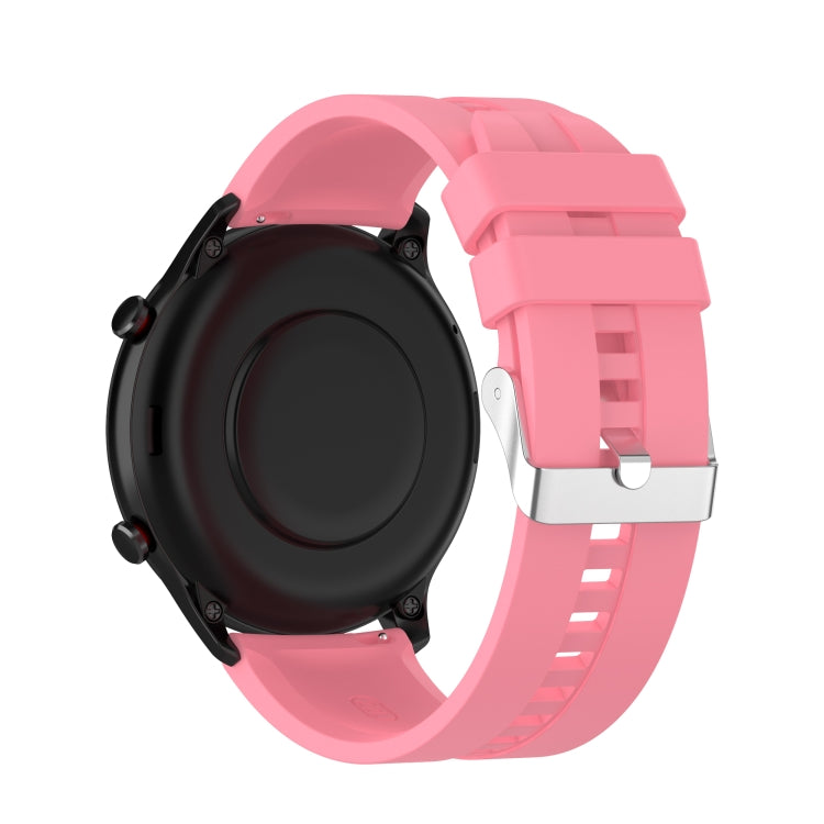 For Amazfit GTR 2e / GTR 2 22mm Silicone Watch Band with Silver Buckle(Pink) - Watch Bands by buy2fix | Online Shopping UK | buy2fix