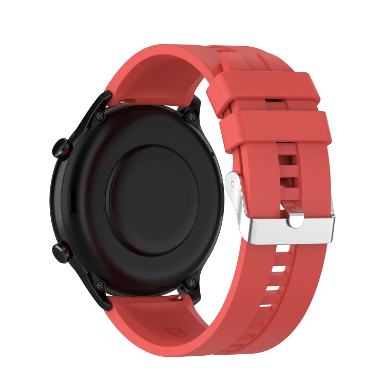 For Amazfit GTR 2e / GTR 2 22mm Silicone Watch Band with Silver Buckle(Red) - Watch Bands by buy2fix | Online Shopping UK | buy2fix