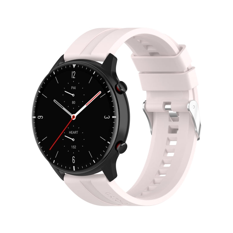 For Amazfit GTR 2e / GTR 2 22mm Silicone Watch Band with Silver Buckle(Sand Pink) - Watch Bands by buy2fix | Online Shopping UK | buy2fix