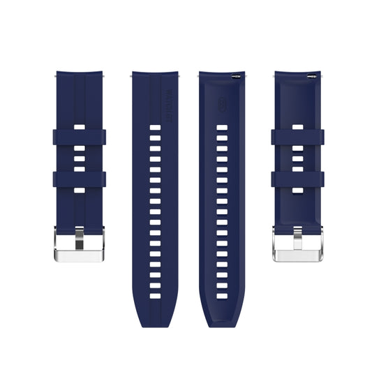 For Amazfit GTR 2e / GTR 2 22mm Silicone Watch Band with Silver Buckle(Midnight Blue) by buy2fix
