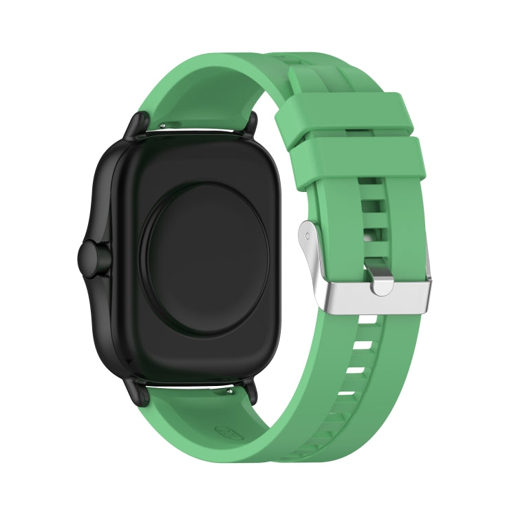 For Amazfit GTS 2e / GTS 2 20mm Silicone Watch Band with Silver Buckle(Mint Green) - Watch Bands by buy2fix | Online Shopping UK | buy2fix