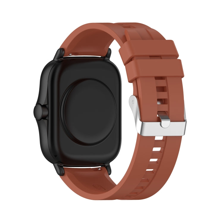For Amazfit GTS 2e / GTS 2 20mm Silicone Watch Band with Silver Buckle(Cabernet Orange) - Watch Bands by buy2fix | Online Shopping UK | buy2fix