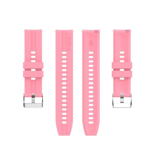 For Amazfit GTS 2e / GTS 2 20mm Silicone Watch Band with Silver Buckle(Pink) by buy2fix
