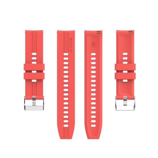For Amazfit GTS 2e / GTS 2 20mm Silicone Watch Band with Silver Buckle(Red) by buy2fix