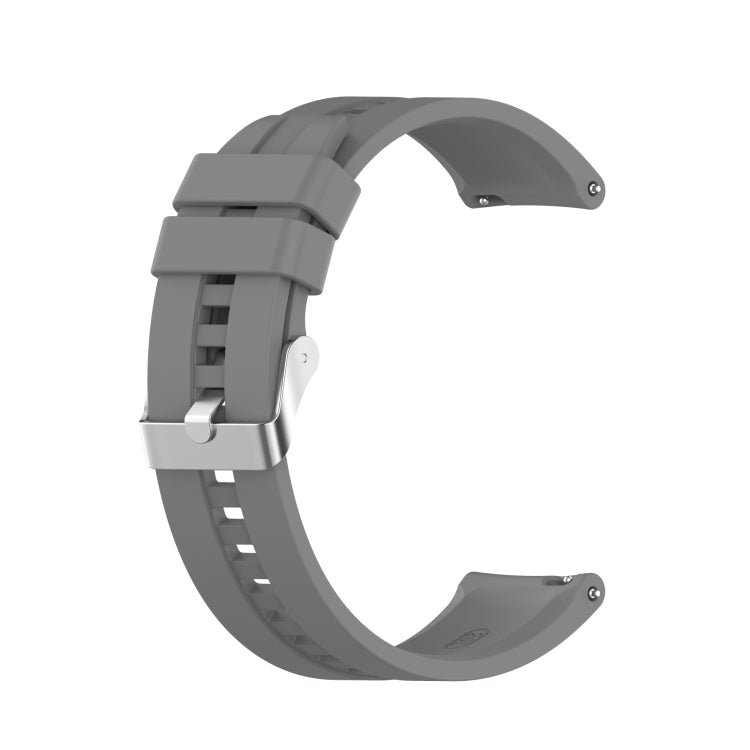 For Amazfit GTS 2e / GTS 2 20mm Silicone Watch Band with Silver Buckle(Grey) - Watch Bands by buy2fix | Online Shopping UK | buy2fix