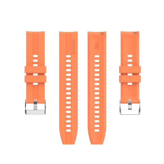 For Amazfit GTS 2e / GTS 2 20mm Silicone Watch Band with Silver Buckle(Vibrant Orange) by buy2fix