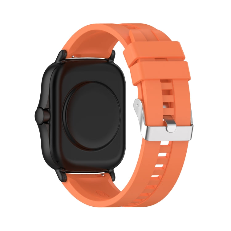 For Amazfit GTS 2e / GTS 2 20mm Silicone Watch Band with Silver Buckle(Vibrant Orange) - Watch Bands by buy2fix | Online Shopping UK | buy2fix