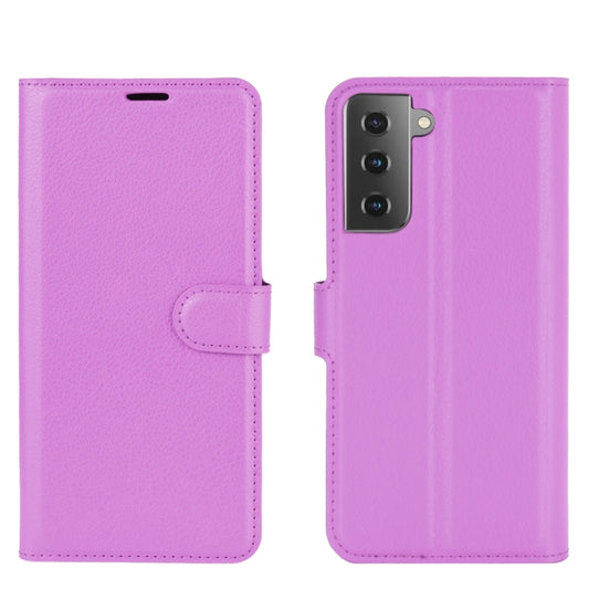 For Samsung Galaxy S21+ 5G Litchi Texture Horizontal Flip Protective Case with Holder & Card Slots & Wallet(Purple) by buy2fix
