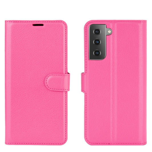 For Samsung Galaxy S21+ 5G Litchi Texture Horizontal Flip Protective Case with Holder & Card Slots & Wallet(Rose Red) by buy2fix