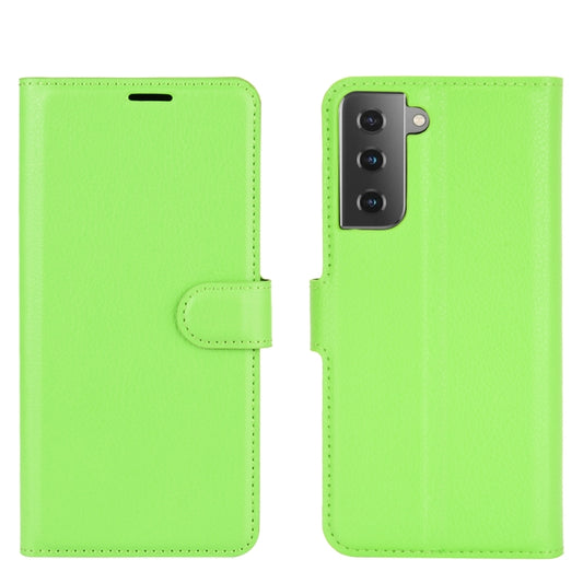 For Samsung Galaxy S21+ 5G Litchi Texture Horizontal Flip Protective Case with Holder & Card Slots & Wallet(Green) by buy2fix