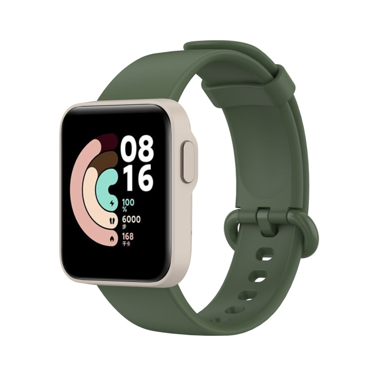 For Xiaomi Mi Watch Lite / Redmi Watch Silicone Watch Band, Size: One Size(Dark Green) - Watch Bands by buy2fix | Online Shopping UK | buy2fix