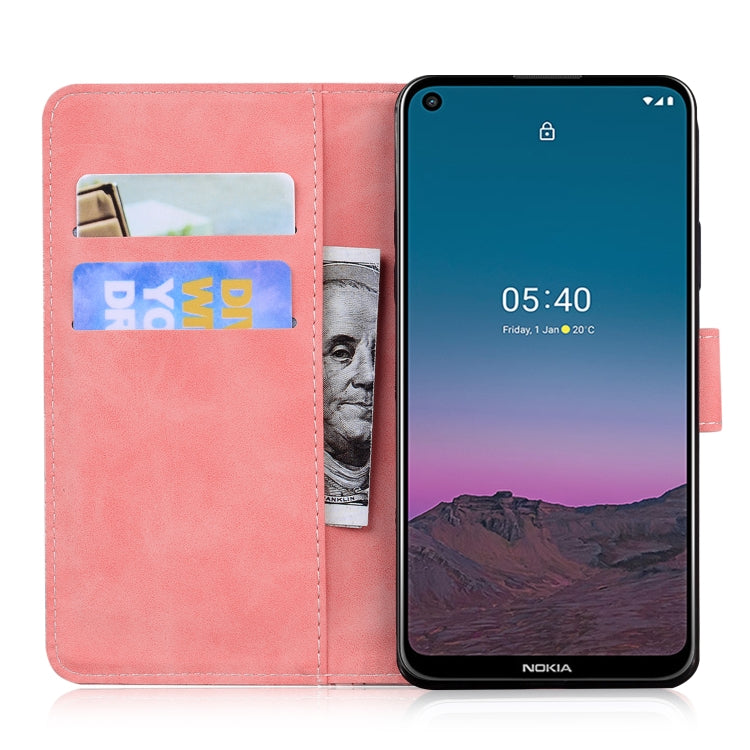 For Nokia 5.4 Tiger Embossing Pattern Horizontal Flip Leather Case with Holder & Card Slots & Wallet(Pink) - Nokia Cases by buy2fix | Online Shopping UK | buy2fix