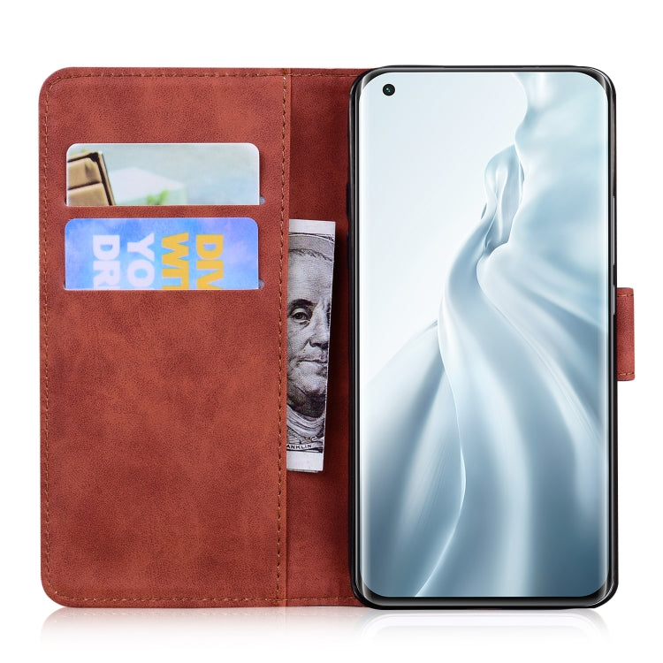 For Xiaomi Mi 11 Tiger Embossing Pattern Horizontal Flip Leather Case with Holder & Card Slots & Wallet(Brown) - Xiaomi Cases by buy2fix | Online Shopping UK | buy2fix