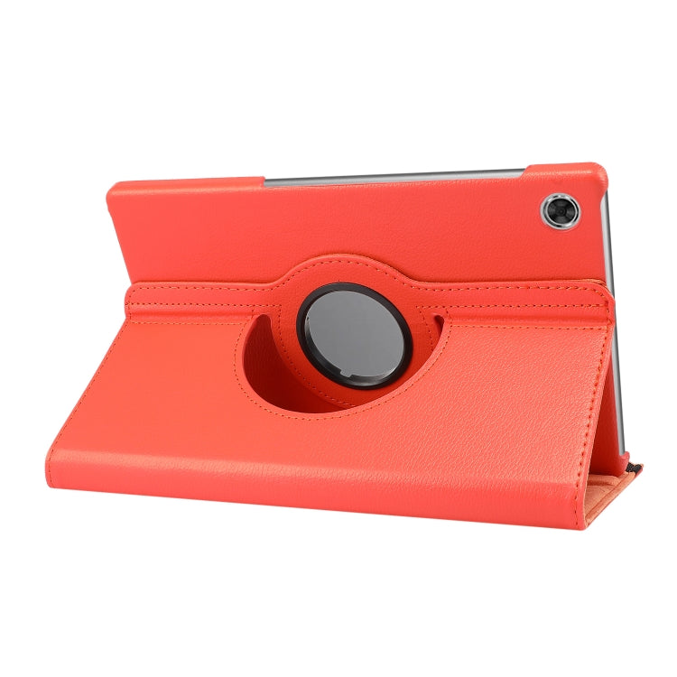 For Lenovo Tab M10 Plus 10.3 360 Degree Rotation Litchi Texture Flip Leather Case with Holder(Orange) - Lenovo by buy2fix | Online Shopping UK | buy2fix