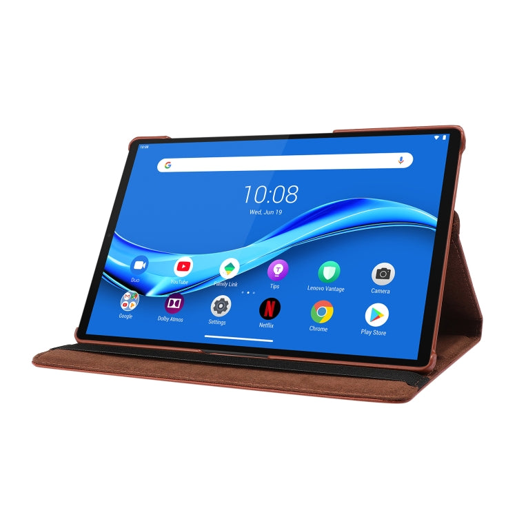 For Lenovo Tab M10 Plus 10.3 360 Degree Rotation Litchi Texture Flip Leather Case with Holder(Rose Red) - Lenovo by buy2fix | Online Shopping UK | buy2fix