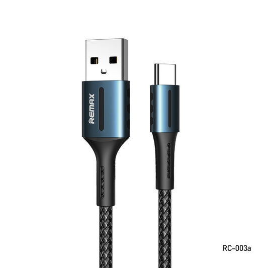 Remax RC-003a 2.4A Type-C / USB-C Barrett Series Charging Data Cable, Length: 1m(Black) by REMAX
