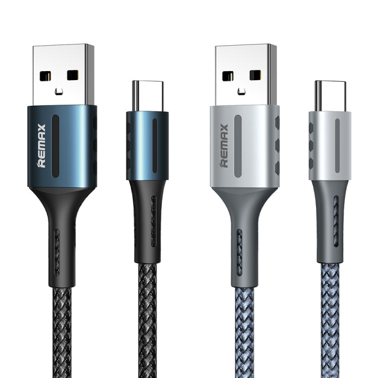 Remax RC-003a 2.4A Type-C / USB-C Barrett Series Charging Data Cable, Length: 1m(Silver) - USB-C & Type-C Cable by REMAX | Online Shopping UK | buy2fix
