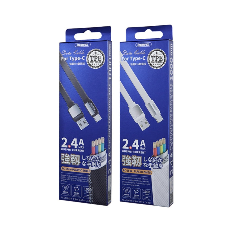 Remax RC-154a 2.4A Type-C / USB-C Platinum Pro Charging Data Cable, Length: 1m(White) - USB-C & Type-C Cable by REMAX | Online Shopping UK | buy2fix