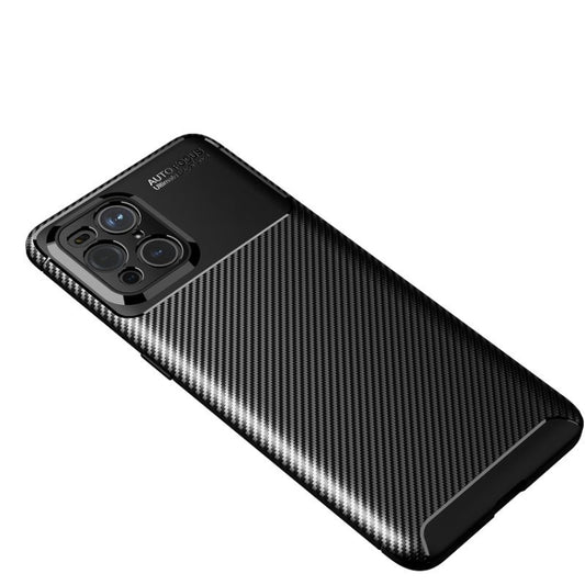 For OPPO Find X3 Carbon Fiber Texture Shockproof TPU Case(Black) by buy2fix