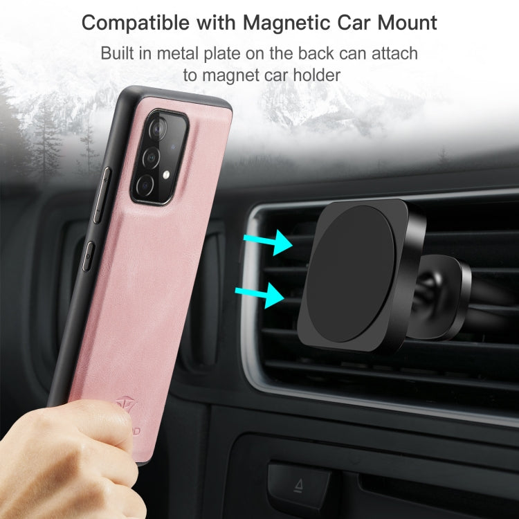 For Samsung Galaxy A52 5G / 4G JEEHOOD Retro Magnetic Detachable Protective Case with Wallet & Card Slot & Holder(Pink) by JEEHOOD