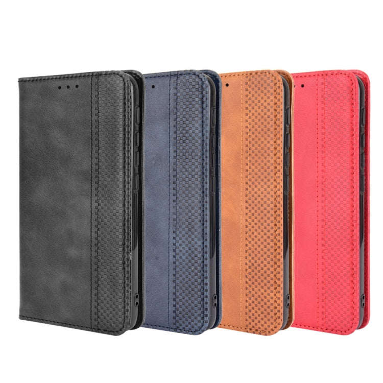 For Motorola Moto G30 Magnetic Buckle Retro Texture Horizontal Flip Leather Case with Holder & Card Slots & Photo Frame(Blue) - Motorola Cases by buy2fix | Online Shopping UK | buy2fix