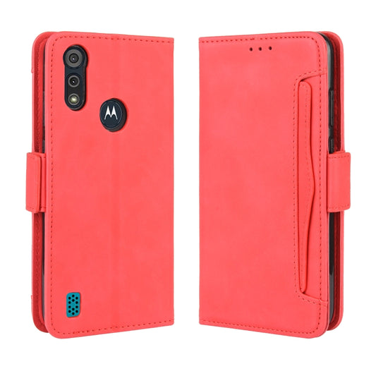 For Motorola Moto E6i Skin Feel Calf Pattern Horizontal Flip Leather Case with Holder & Card Slots & Photo Frame(Red) by buy2fix