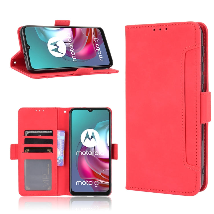 For Motorola Moto G30 Skin Feel Calf Pattern Horizontal Flip Leather Case with Holder & Card Slots & Photo Frame(Red) by buy2fix