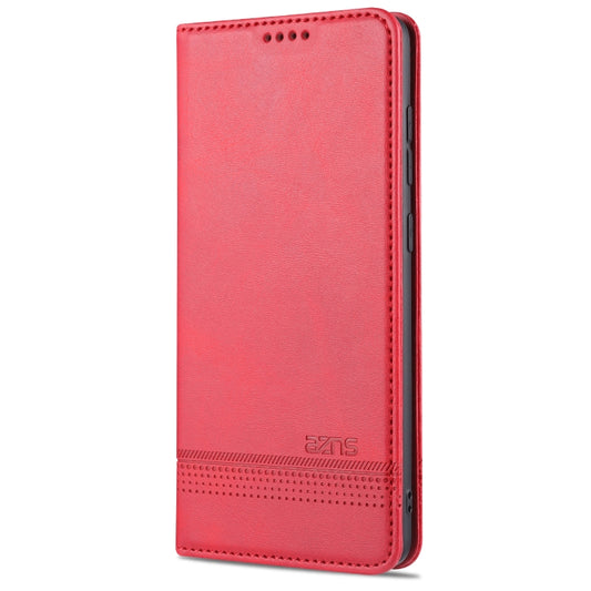 For Samsung Galaxy A52 5G / 4G AZNS Magnetic Calf Texture Horizontal Flip Leather Case with Card Slots & Holder & Wallet(Red) by AZNS