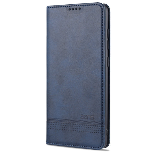 For Samsung Galaxy A52 5G / 4G AZNS Magnetic Calf Texture Horizontal Flip Leather Case with Card Slots & Holder & Wallet(Dark Blue) by AZNS