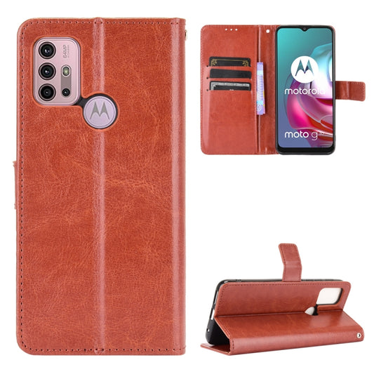 For Motorola Moto G30 Retro Crazy Horse Texture Horizontal Flip Leather Case with Holder & Card Slots & Lanyard(Brown) by buy2fix