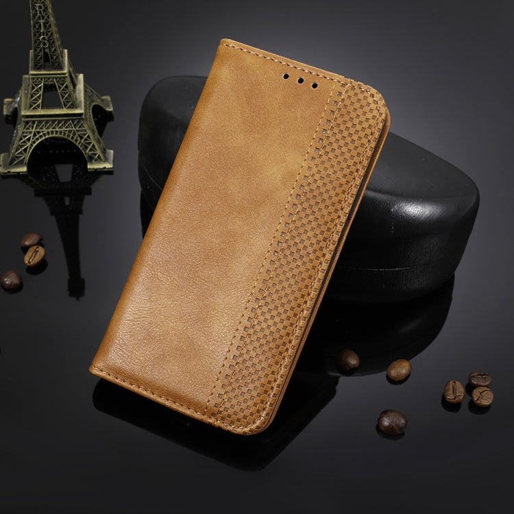For OnePlus 9 Pro Magnetic Buckle Retro Crazy Horse Texture Horizontal Flip Leather Case with Holder & Card Slots & Photo Frame(Brown) - OnePlus Cases by buy2fix | Online Shopping UK | buy2fix