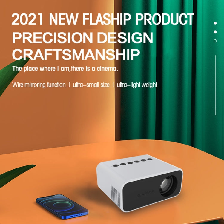 T500 1920x1080P 80 Lumens Portable Mini Home Theater LED HD Digital Projector With Remote Control & Adaptor(Yellow) - LED Projector by buy2fix | Online Shopping UK | buy2fix