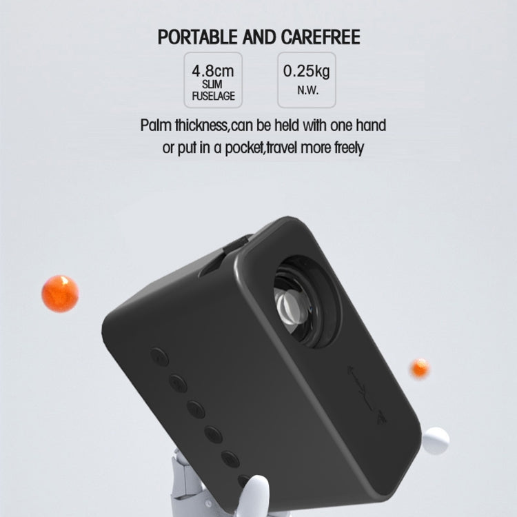 T500 1920x1080P 80 Lumens Portable Mini Home Theater LED HD Digital Projector With Remote Control & Adaptor(Yellow) - LED Projector by buy2fix | Online Shopping UK | buy2fix