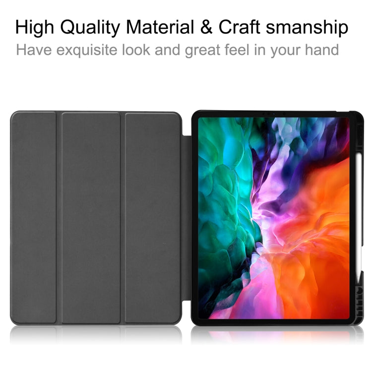For iPad Pro 12.9 2022 / 2021 Colored Drawing Horizontal Flip TPU + PU Leather Tablet Case with Three-folding Holder & Sleep / Wake-up Function & Pen Slot(Big Eye ME) - iPad Pro 12.9 (2022/2021) Cases by buy2fix | Online Shopping UK | buy2fix