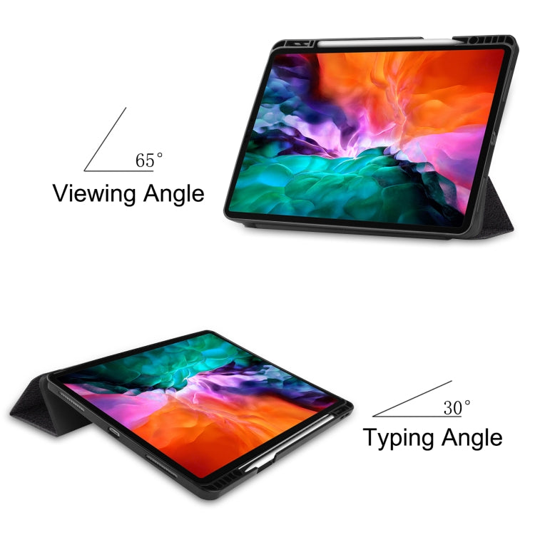 For iPad Pro 12.9 2022 / 2021 Colored Drawing Horizontal Flip TPU + PU Leather Tablet Case with Three-folding Holder & Sleep / Wake-up Function & Pen Slot(Big Eye ME) - iPad Pro 12.9 (2022/2021) Cases by buy2fix | Online Shopping UK | buy2fix