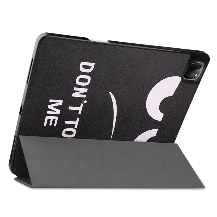 For iPad Pro 12.9 2022 / 2021 Colored Drawing Horizontal Flip TPU + PU Leather Tablet Case with Three-folding Holder & Sleep / Wake-up Function & Pen Slot(Big Eye ME) - iPad Pro 12.9 (2022/2021) Cases by buy2fix | Online Shopping UK | buy2fix