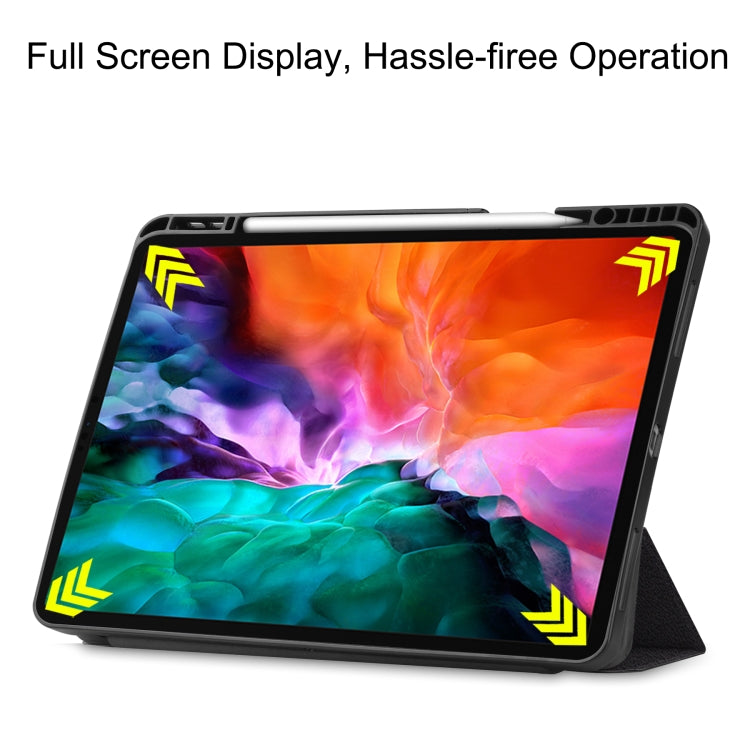 For iPad Pro 12.9 2022 / 2021 Colored Drawing Horizontal Flip TPU + PU Leather Tablet Case with Three-folding Holder & Sleep / Wake-up Function & Pen Slot(Big Eye ME) - iPad Pro 12.9 (2022/2021) Cases by buy2fix | Online Shopping UK | buy2fix