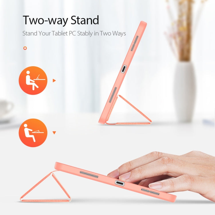 For iPad Pro 11 2022 / 2021 / 2020 DUX DUCIS Domo Series Horizontal Flip Magnetic TPU + PU Leather Tablet Case with Three-folding Holder & Pen Slot & Sleep / Wake-up Function(Pink) - iPad Pro 11 (2022/2021) Cases by DUX DUCIS | Online Shopping UK | buy2fix
