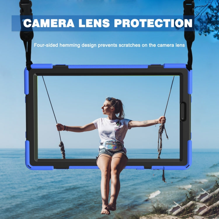 For Lenovo Tab M10 HD 2nd Gen TB-X306X Shockproof Colorful Silicone + PC Protective Case with Holder & Hand Grip Strap & Shoulder Strap(Blue) - Lenovo by buy2fix | Online Shopping UK | buy2fix