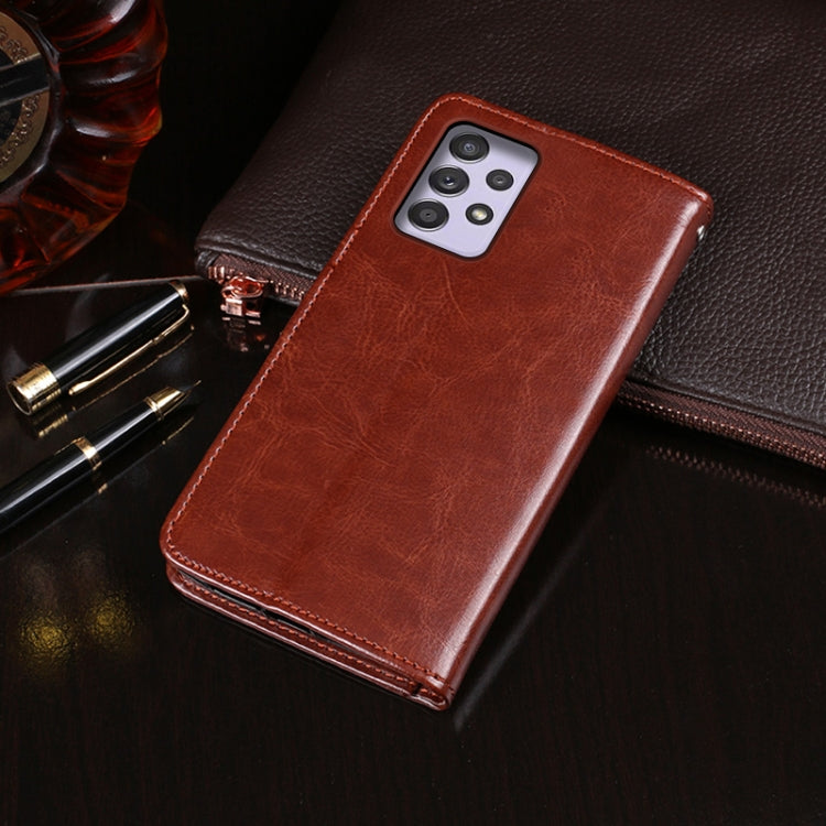 For Samsung Galaxy A52 5G / 4G idewei Crazy Horse Texture Horizontal Flip Leather Case with Holder & Card Slots & Wallet(Yellow) - Galaxy Phone Cases by idewei | Online Shopping UK | buy2fix