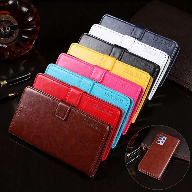 For Samsung Galaxy A52 5G / 4G idewei Crazy Horse Texture Horizontal Flip Leather Case with Holder & Card Slots & Wallet(Yellow) - Galaxy Phone Cases by idewei | Online Shopping UK | buy2fix
