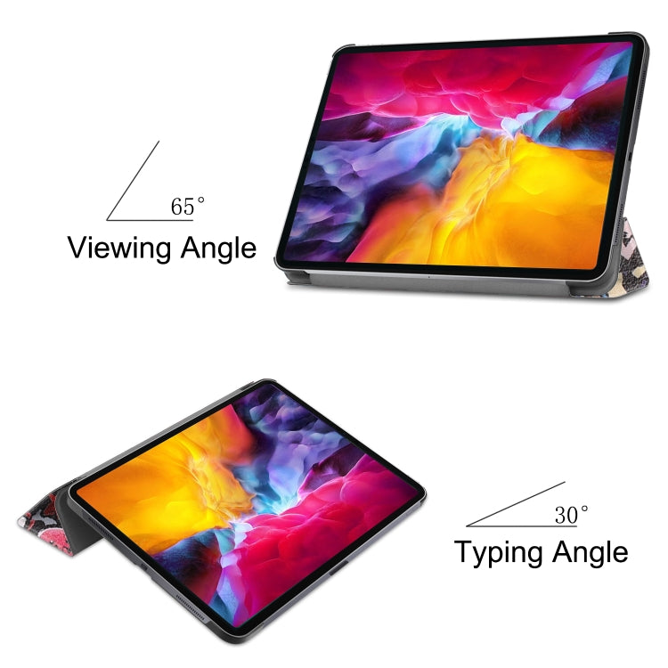 For iPad Pro 11 2022 / 2021 Colored Drawing Horizontal Flip PC + PU Leather Tablet Case with Three-folding Holder & Sleep / Wake-up Function(Graffiti) by buy2fix