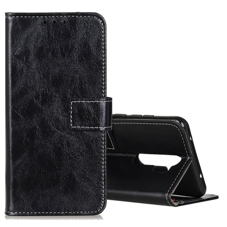 For OPPO A9 (2020) Retro Crazy Horse Texture Horizontal Flip Leather Case with Holder & Card Slots & Photo Frame & Wallet(Black) - OPPO Cases by buy2fix | Online Shopping UK | buy2fix