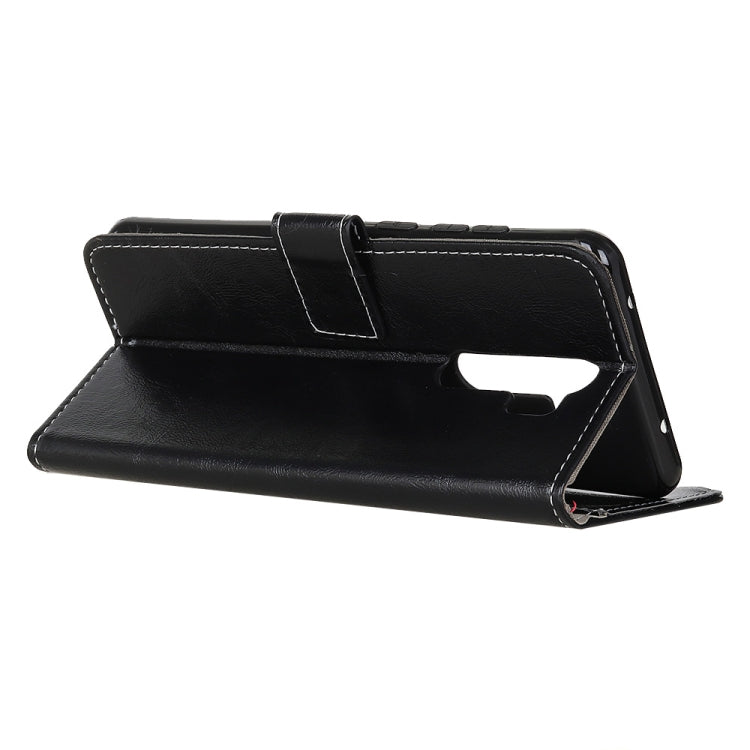 For OPPO A9 (2020) Retro Crazy Horse Texture Horizontal Flip Leather Case with Holder & Card Slots & Photo Frame & Wallet(Black) - OPPO Cases by buy2fix | Online Shopping UK | buy2fix