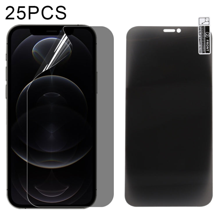 For iPhone 12 Pro 25pcs 0.1mm 2.5D Full Cover Anti-spy Screen Protector Explosion-proof Hydrogel Film - iPhone 12 / 12 Pro Tempered Glass by buy2fix | Online Shopping UK | buy2fix