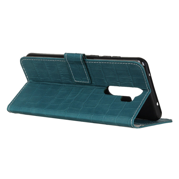 For OPPO A9 (2020) Crocodile Texture Horizontal Flip Leather Case with Holder & Wallet & Card Slots & Photo Frame(Dark Green) - OPPO Cases by buy2fix | Online Shopping UK | buy2fix